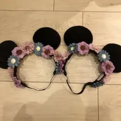 ディズニー　ミッキー　カチューシャ　ヘアバンド　お花　花冠　花かんむり