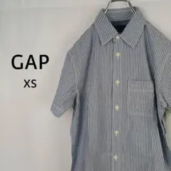GAP　半袖シャツ　XS　ストライプ　ブルー×ホワイト　タグ付のサムネイル