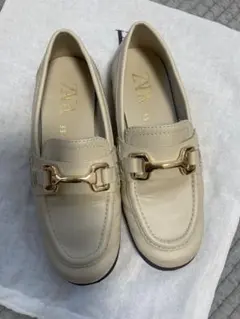 ZARA ベージュ ローファー 33 (19cmくらい）