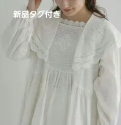 新品タグ付き　ツハルバイサマンサモスモス パーツレース刺繍ワンピース　オフ