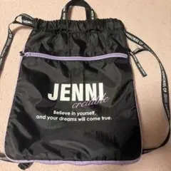 ★JENNI★ブラック ナップザック　リュック　パープルのサムネイル