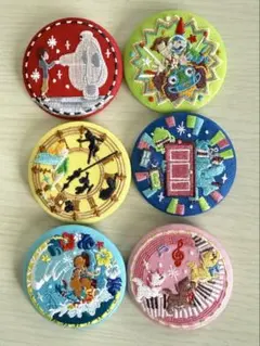 【ディズニー刺繍缶バッジ2】 6点セット