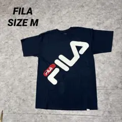FILA ビッグロゴ Tシャツ ネイビー Mサイズ ストリート