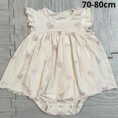 美品！ジェラートピケ 70〜80 ロンパース ハート柄 女の子 ジェラピケ