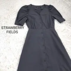 STRAWBERRY-FIELDS ウエストマークロングフレアワンピースAライン
