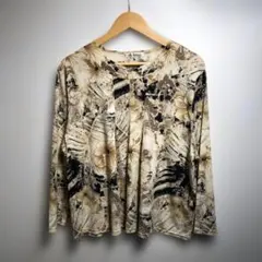 花柄トップス elle lieben 上質エレガント 大人ミセス 一点物 LL