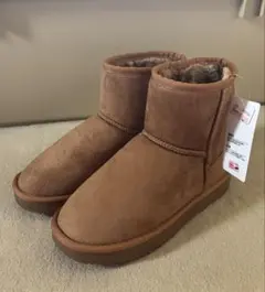 キャメル♪ムートン調ブーツ♪厚底♪防滑♪Lサイズ♪未使用♪