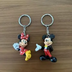 昭和レトロ　ミッキーマウス　ミニーマウス　ミニフィギュア　キーホルダー