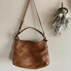 ◼️SAZABY◼️本革2wayイントレチャートショルダーバック◼️編み込みバッグ