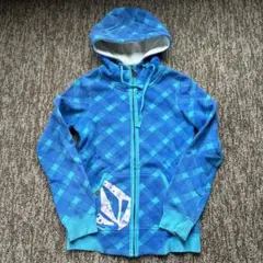 Volcom チェック柄 フード付きパーカー　XS