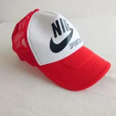 希少 NIKE ナイキ メッシュキャップ オールド L/XL 赤 白 トラッカー