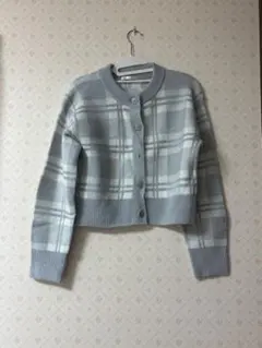 GU チェック柄 ボタン付きカーディガン Ｓ