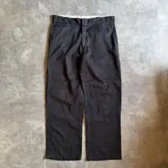 Dickies ルーズフィット ダブルニー ワークパンツ ブラック W36 極太