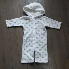 コムサイズム　ロンパース　アウター　フード　フリース　長袖