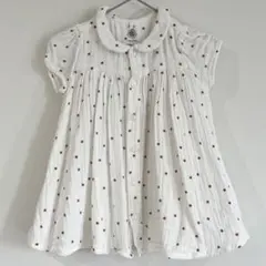 プチバトー　星柄ワンピース　カーディガン　セット　18m