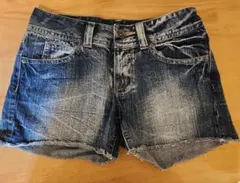 ダークブルー フェード加工 ショートパンツ