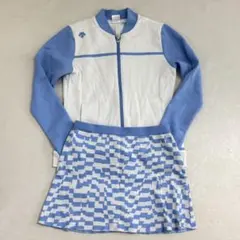 DESCENTE GOLF セットアップ ホワイト×ブルー Sサイズのサムネイル
