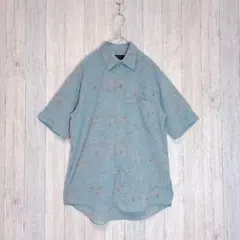 【EachTime】半袖 レトロ柄シャツ 羽織り 薄手 春夏 胸ポケット M
