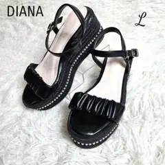 DIANA　ダイアナ　ギャザーベルト　厚底　サンダル　ウェッジソール　パール飾りのサムネイル