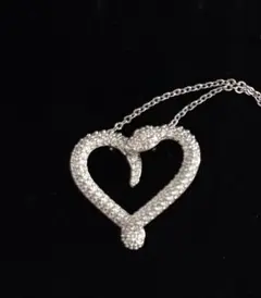 【希少】SWAROVSKI スワロフスキー スネーク ハート シルバーネックレス