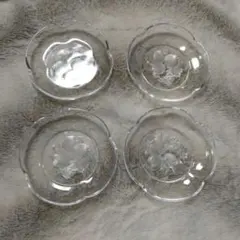 HOYA クリスタルガラス 皿  4枚セット 果物 フルーツ