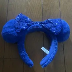 ミッキー型カチューシャ 青 スパンコール