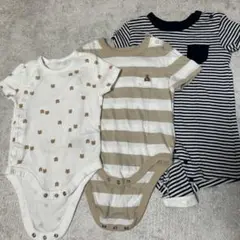 ベビーGAP クマ刺繍ボディスーツ、ユニクロロンパース