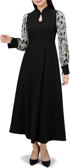 新品　LILY BROWN リーフフロッキードレス　リリーブラウン