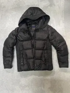 NICOLE CLUB FOR MENブラック フード付きダウンジャケット