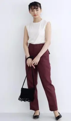 ストレートコットンベイカーパンツ　パープルのサムネイル