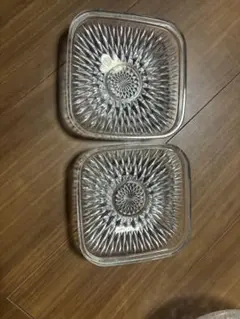 昭和レトロ　ガラス小皿 2枚セット