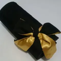 新品 結婚式パーティバッグ　黒×ゴールドサテン