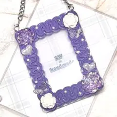 W949 ホイップデコ 硬質トレカケース 紫 薔薇 白 オーロラ 蝶々 キラキラ