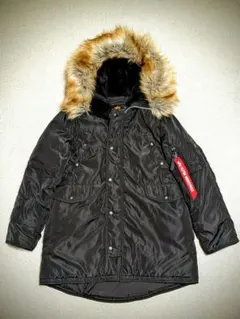 美品 アルファインダストリーズ N−3B 黒フライトジャケット 空軍 米国古着S