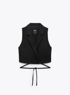 ZARA⭐︎リネン入りベスト黒xs 未使用 ZARA - ZARA ベスト 未使用の通販 by hitoko's shop｜ザラならラクマ