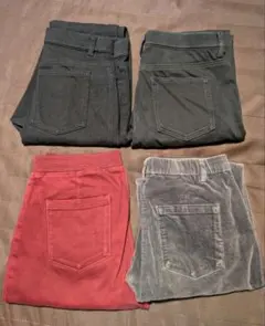 【ユニクロ】スキニーパンツＭ4本セット【黒、ヒートテック】