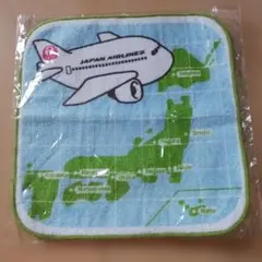 JAL 日本航空 ミニタオル ハンカチ 飛行機柄のサムネイル