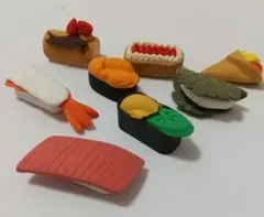 フードミニチュア消しゴム 寿司&スイーツ8個セット