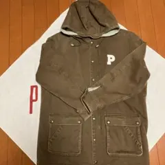 ピンクハウス薄焦げ茶 フード付き ハーフコート Pロゴ