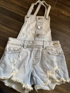 ZARA GIRLS デニムオーバーオール ショートパンツ