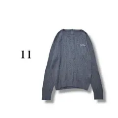 ケーブルニット 【11】 クルーネック シンプル シルク混