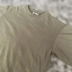 UNIQLO U オーバーサイズ　オリーブグリーン クルーネック Tシャツ　M