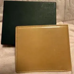 本革 メンズ 二つ折り財布 キャメル レザー 未使用 箱付　傷あり