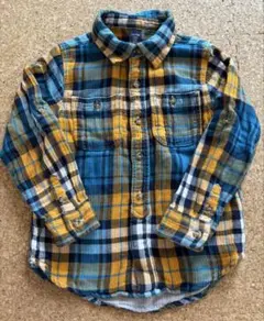 babyGAP チェック柄　長袖シャツ 110 ブルー　オレンジ