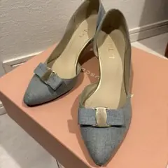 Le Talon 水色 リボン付き パンプス 24.5cm