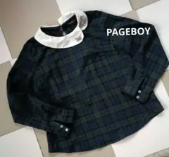 チェック柄長袖シャツ ホワイト襟　PAGEBOY　フリーサイズ