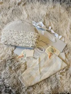 ジェラートピケ　フリフリポーチ&ハンドタオルセット