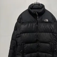 ノースフェイス 700フィル ヌプシ ダウンジャケット 刺繍ロゴ 古着