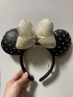 ミニーマウス　キルティング　スパンコール　カチューシャ