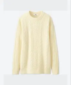 UNIQLO ケーブルロングセーター（長袖）　オフホワイト　Mサイズ